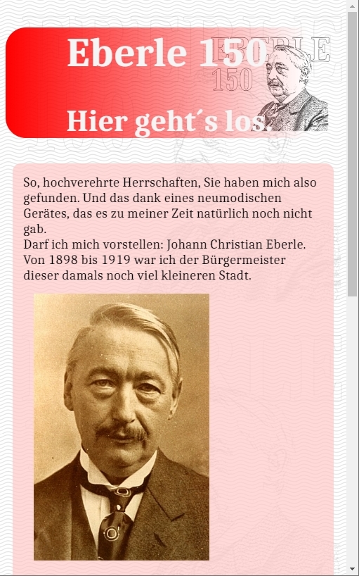 Screenshot der Startseite